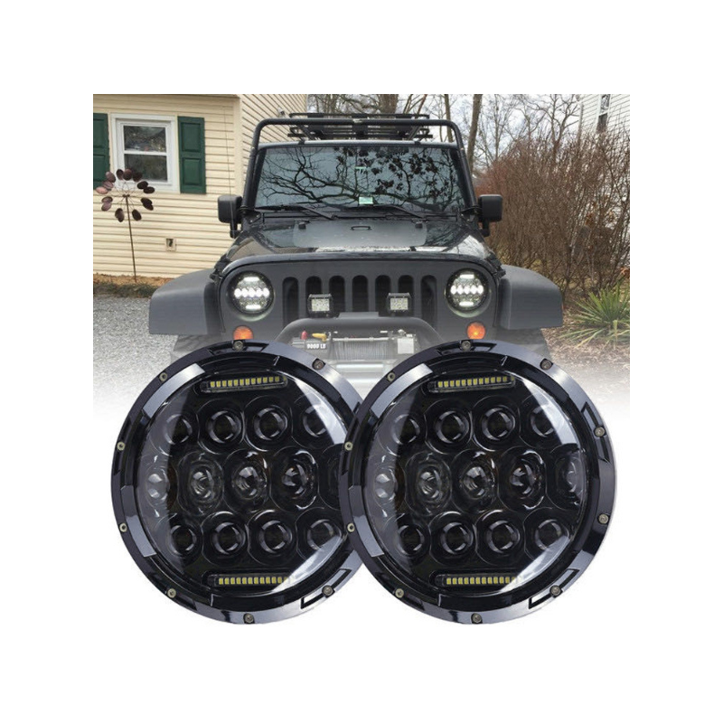 Veelzijdige 7 inch motorfiets LED koplamp 75W voor Harley Jeep Wrangler Hummer waterdicht IP67 6000K wit licht