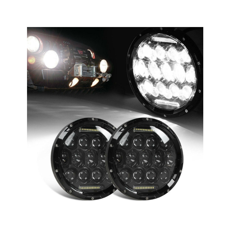 Veelzijdige 7 inch motorfiets LED koplamp 75W voor Harley Jeep Wrangler Hummer waterdicht IP67 6000K wit licht