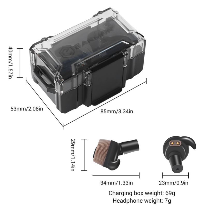 EARMOR M20 tactische oordopjes geavanceerde gehoorbescherming met dubbele geluidsmodi voor lawaaiige omgevingen