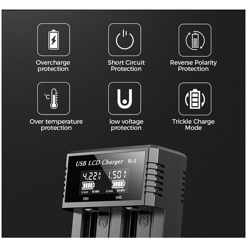 Ontdek veelzijdige USB LCD-batterijoplader voor 18650 3.7V en Ni-MH AA AAA batterijen met slimme laadstatus LCD