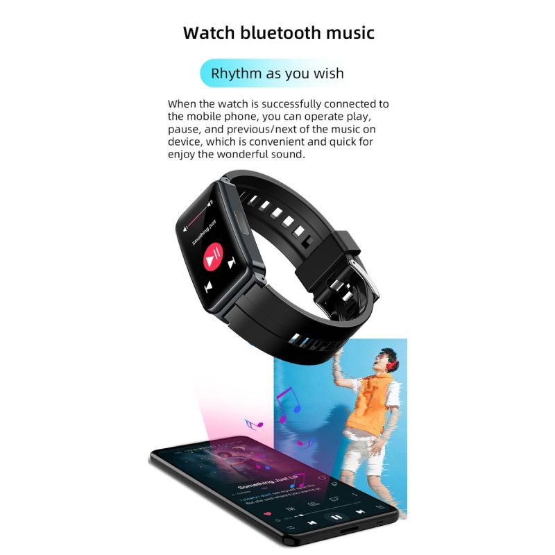 EP01 Smartwatch met Bloedglucosemeter, ECG, PPG & HRV. Hartslag, Temp. Monitor, Waterdicht Fitness Tracker Gezondheidsband