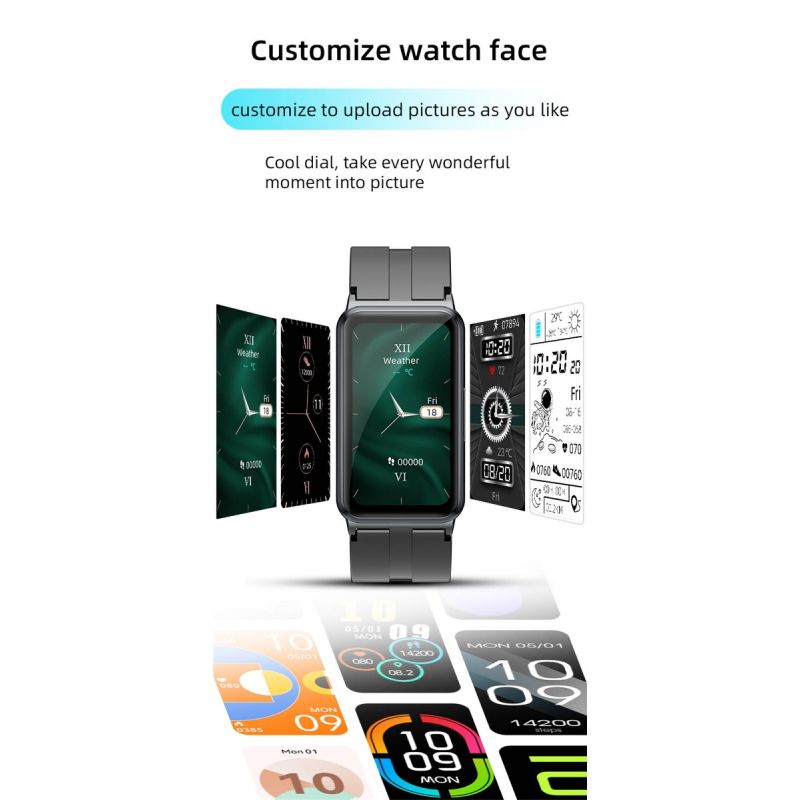 EP01 Smartwatch met Bloedglucosemeter, ECG, PPG & HRV. Hartslag, Temp. Monitor, Waterdicht Fitness Tracker Gezondheidsband