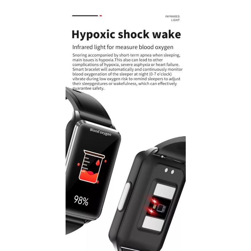 EP02 Smartwatch Heren Dames - Bloedglucose ECG Hartslag Temperatuur Fitness TrackerIP67