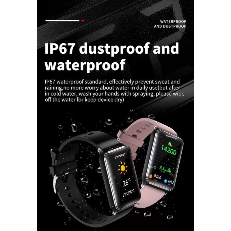 EP02 Smartwatch Heren Dames - Bloedglucose ECG Hartslag Temperatuur Fitness TrackerIP67