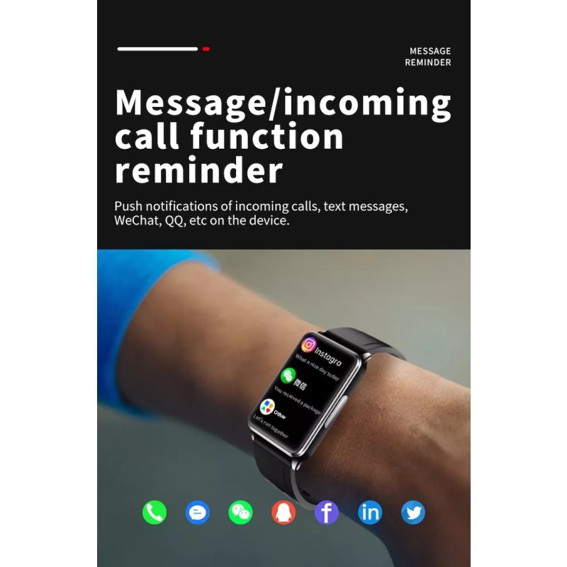 EP02 Smartwatch Heren Dames - Bloedglucose ECG Hartslag Temperatuur Fitness TrackerIP67