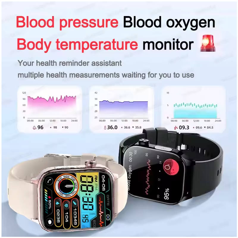 ET585 ECG+PPG AI Gezondheidsdiagnose Smartwatch | Bloedlipid, BP & Urinezuur Meting