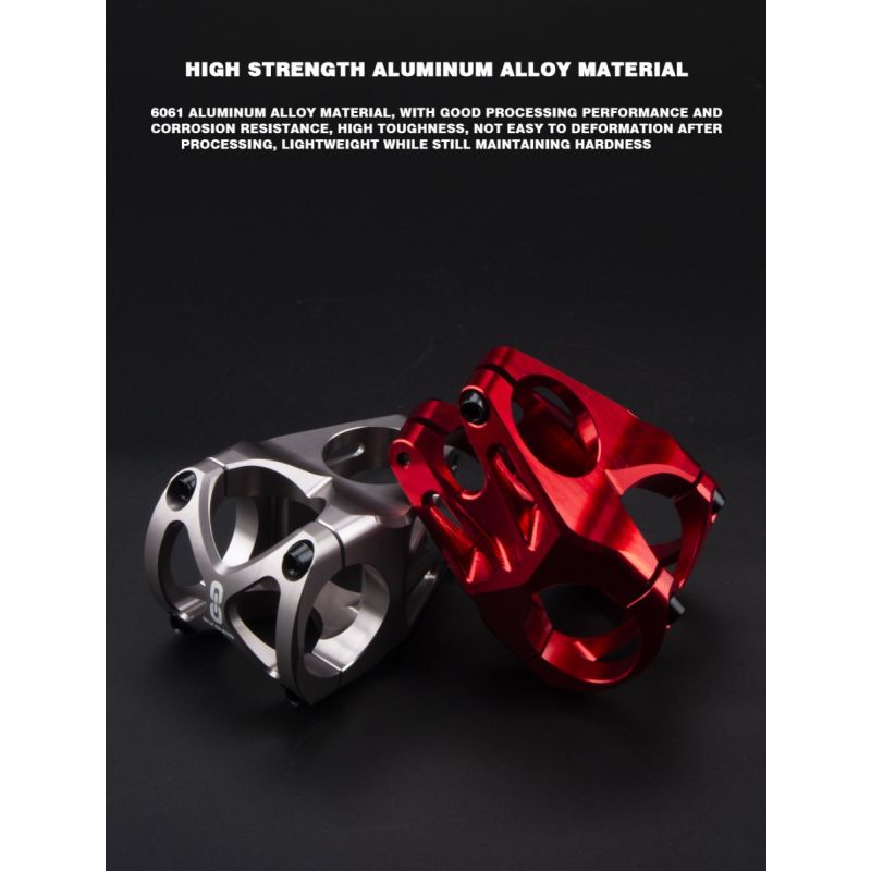 EVOSID Mountainbike Stuurpen 31.6mm Robuust Ontwerp Korte Power 40mm Lichtgewicht Verstelbare Hoogte Zwart