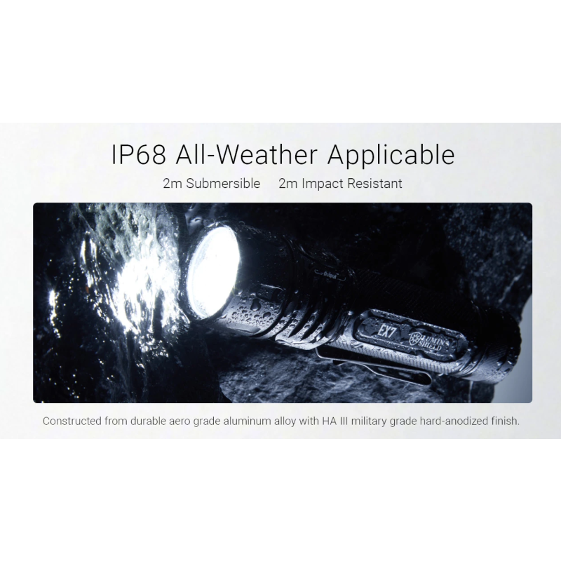 Dé Nitecore EX7 Krachtige Outdoor Zaklamp - 6000 Lumen, USB-C Oplaadbaar voor Zoek- & Redding