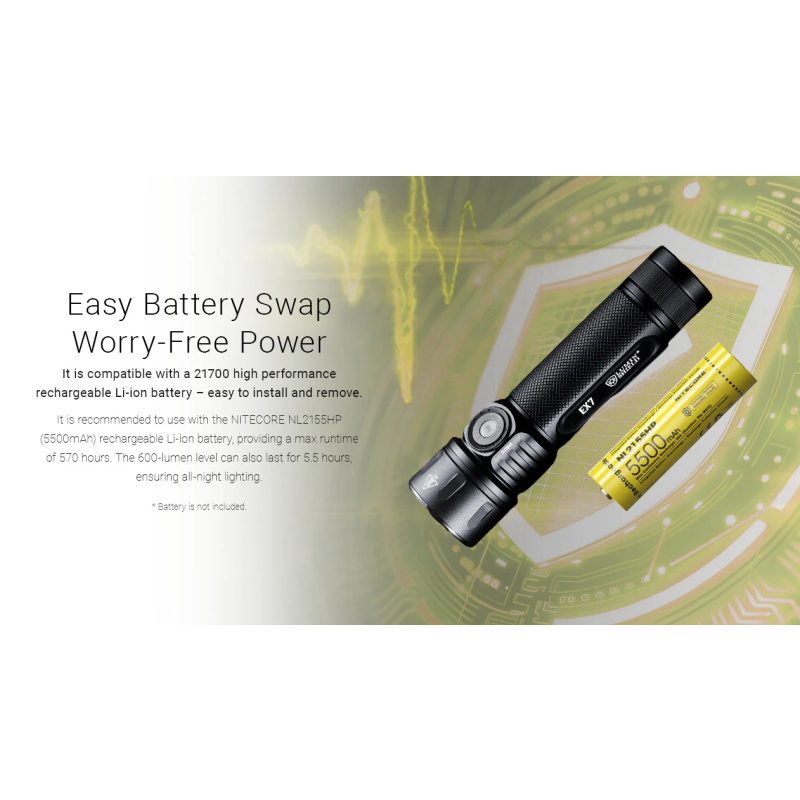 Dé Nitecore EX7 Krachtige Outdoor Zaklamp - 6000 Lumen, USB-C Oplaadbaar voor Zoek- & Redding