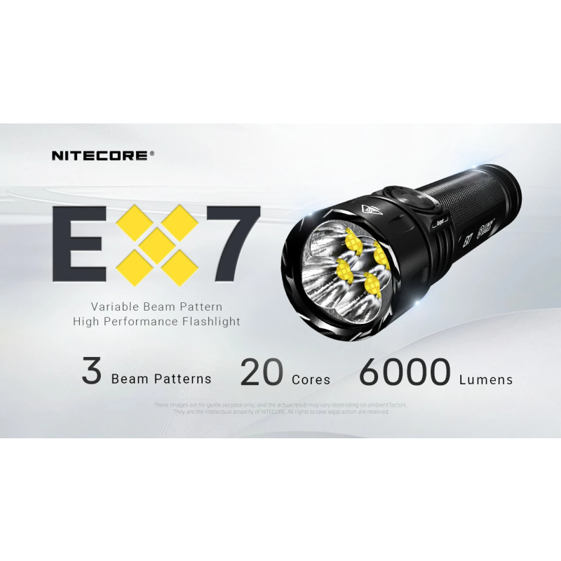 Dé Nitecore EX7 Krachtige Outdoor Zaklamp - 6000 Lumen, USB-C Oplaadbaar voor Zoek- & Redding