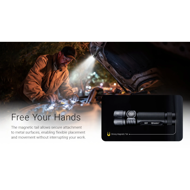 Dé Nitecore EX7 Krachtige Outdoor Zaklamp - 6000 Lumen, USB-C Oplaadbaar voor Zoek- & Redding