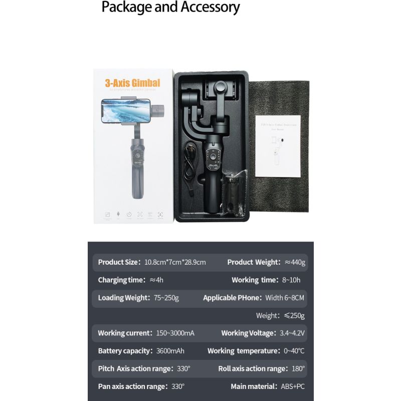 F10 Pro Stabilizer 3-assige telefoon gimbal voor vloeiende videokwaliteit mobiele videografie Android iPhone