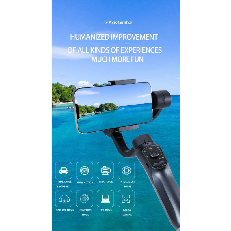 F10 Pro Stabilizer 3-assige telefoon gimbal voor vloeiende videokwaliteit mobiele videografie Android iPhone