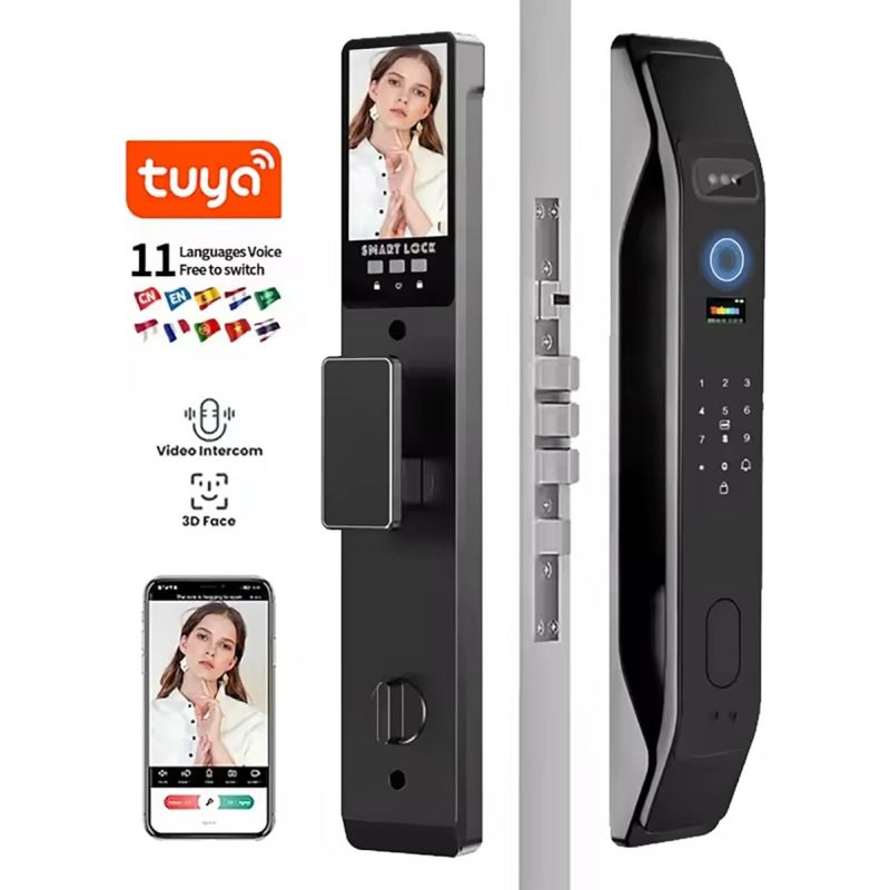 3D Face Recognition Unlock Digital Door Lock With Camera FIngerprint Password Unlock Keyless Electronic Door Lock