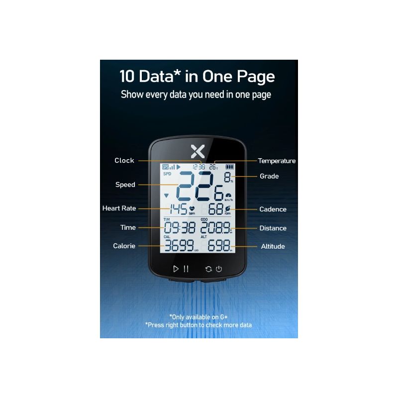 XOSS G+ G2 Fietscomputer Draadloze GPS-generatie met Hartslagsensor en STRAVA Synchronisatie Lange Batterijduur