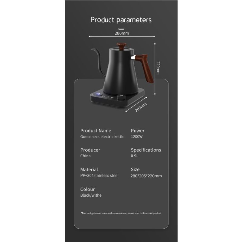 Elektrische Zwanenhalsketel Real-Time Temperatuurregeling Snelle Verwarming Culinaire Delicatessen 1200-watt