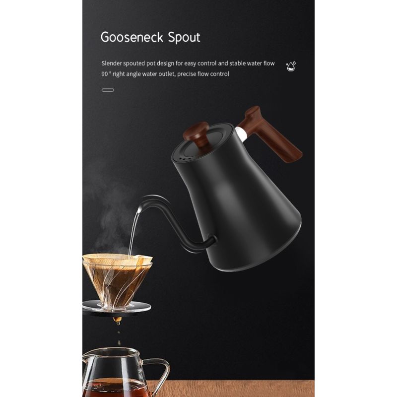 Elektrische Zwanenhalsketel Real-Time Temperatuurregeling Snelle Verwarming Culinaire Delicatessen 1200-watt