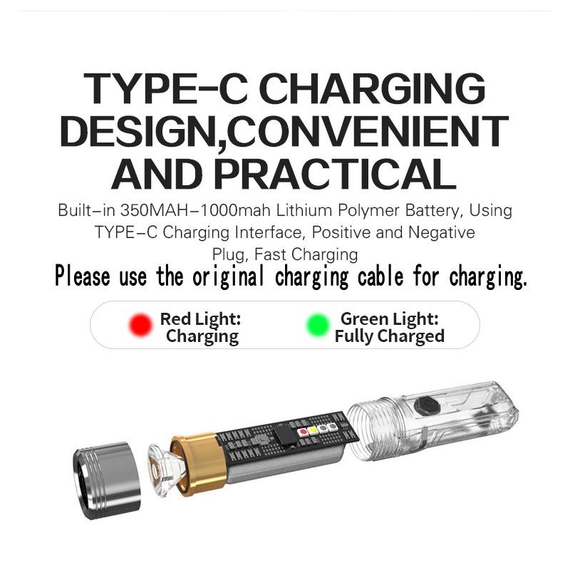 GT13 TIKI Mini Sleutelhangerlicht USB-oplaadbaar 1000 Lumen Compact voor Avonturen en Buitenactiviteiten