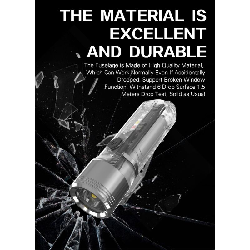 GT13 TIKI Mini Sleutelhangerlicht USB-oplaadbaar 1000 Lumen Compact voor Avonturen en Buitenactiviteiten