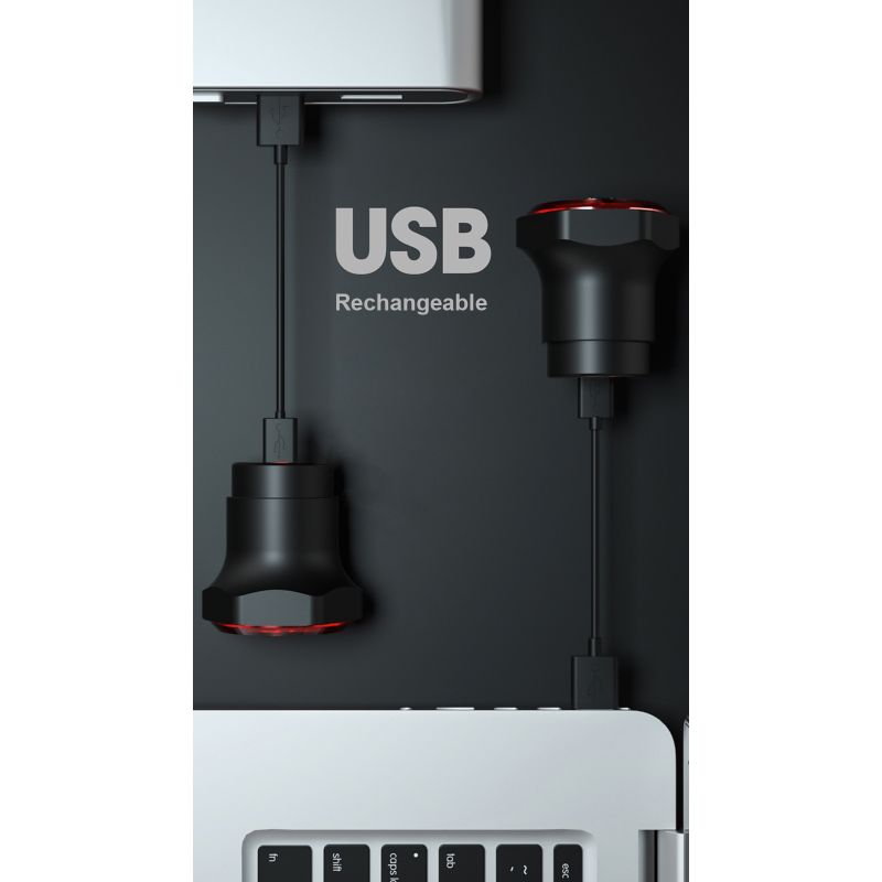 Slimme Fiets Achterlicht met Auto Inductie Remmen LED Verlichting IPX6 Waterdicht USB Opladen Veiligheidslicht