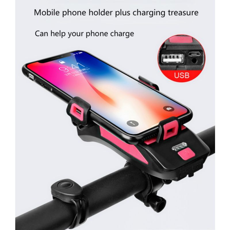 Fietsverlichting Multifunctionele 4 in 1 met 800 Lumens Hoorn en Powerbank Ideaal voor Stedelijk Fietsen