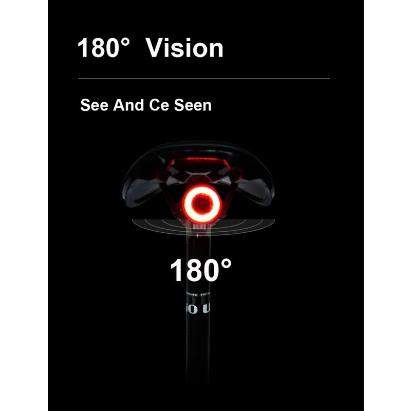 Slimme Fiets Achterlicht met Auto Inductie Remmen LED Verlichting IPX6 Waterdicht USB Opladen Veiligheidslicht