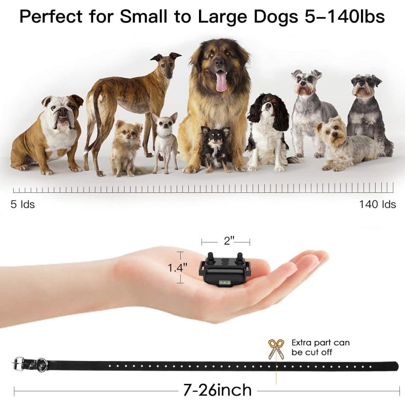 800m Elektrische Hondentrainingshalsband met LCD scherm voor humane training waterdicht en oplaadbaar