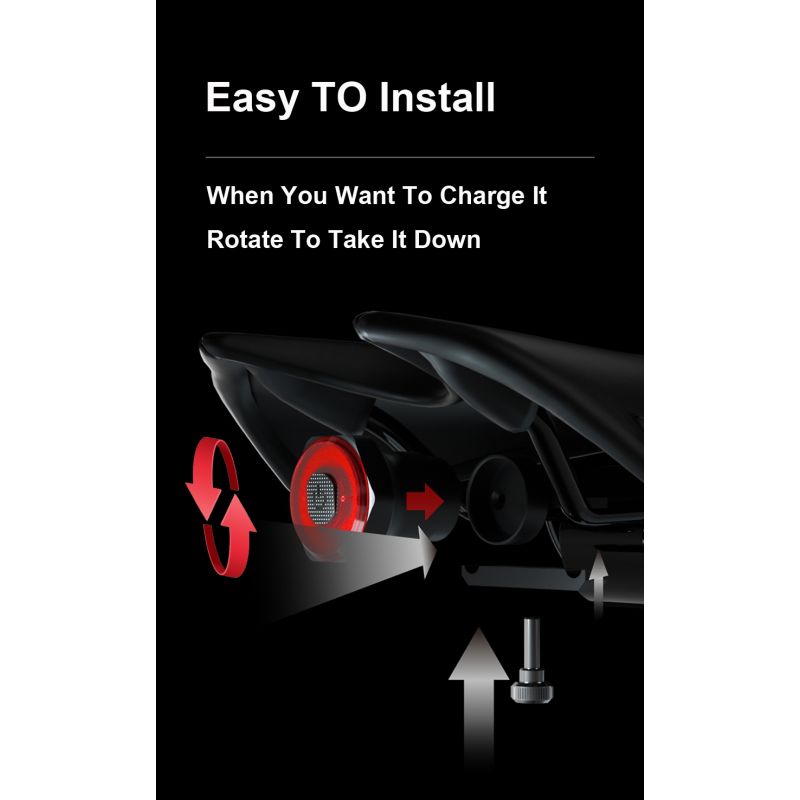 Slimme Fiets Achterlicht met Auto Inductie Remmen LED Verlichting IPX6 Waterdicht USB Opladen Veiligheidslicht