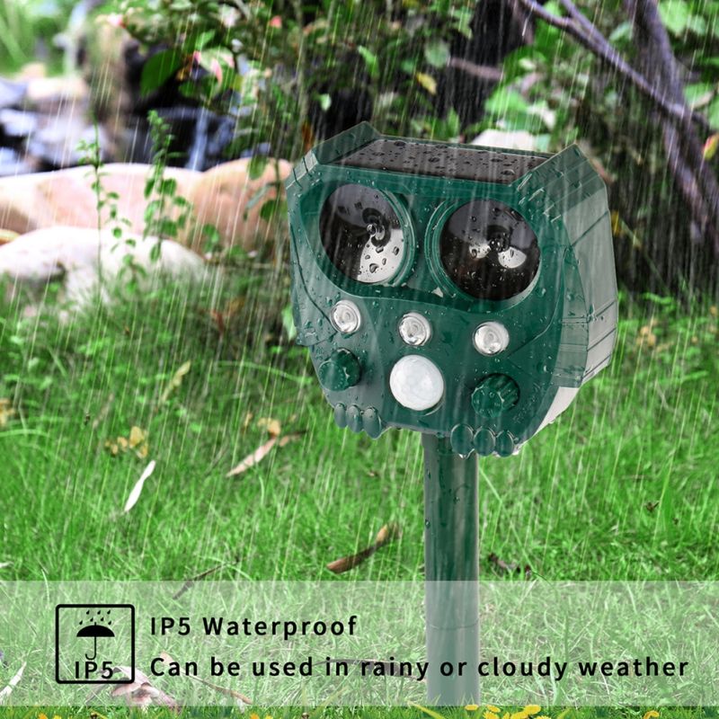 Dierlijke Repeller Ultrasone Zonne-energie Buitenbescherming Humane Afweermiddel Weerbestendig Veiligheid Tuin