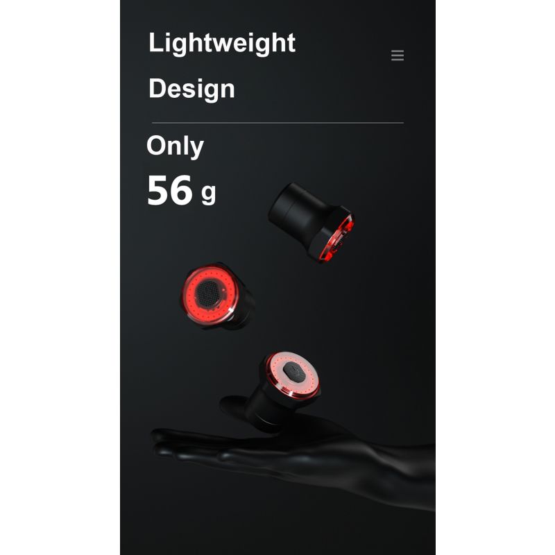 Slimme Fiets Achterlicht met Auto Inductie Remmen LED Verlichting IPX6 Waterdicht USB Opladen Veiligheidslicht