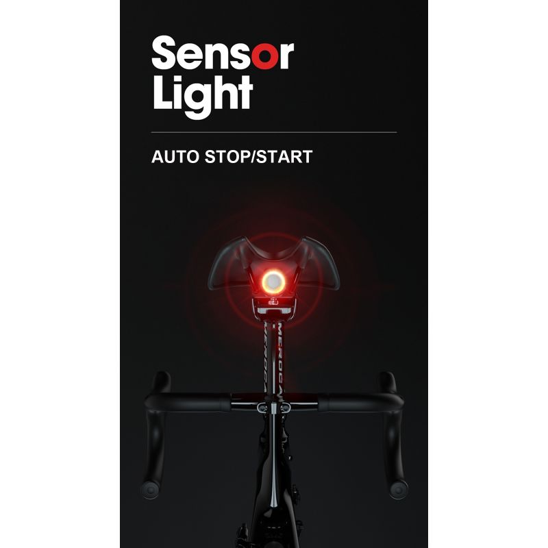 Slimme Fiets Achterlicht met Auto Inductie Remmen LED Verlichting IPX6 Waterdicht USB Opladen Veiligheidslicht