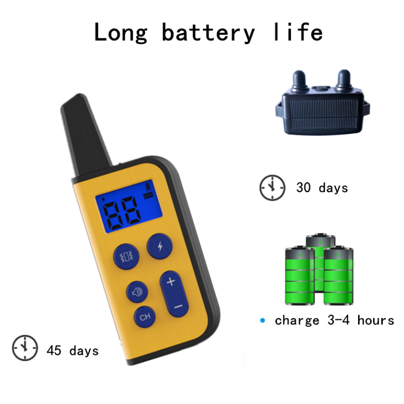 2020 nieuwe elektrische hondentrainingshalsband met 1000m bereik waterdicht oplaadbaar met instelbare stimulatieniveaus