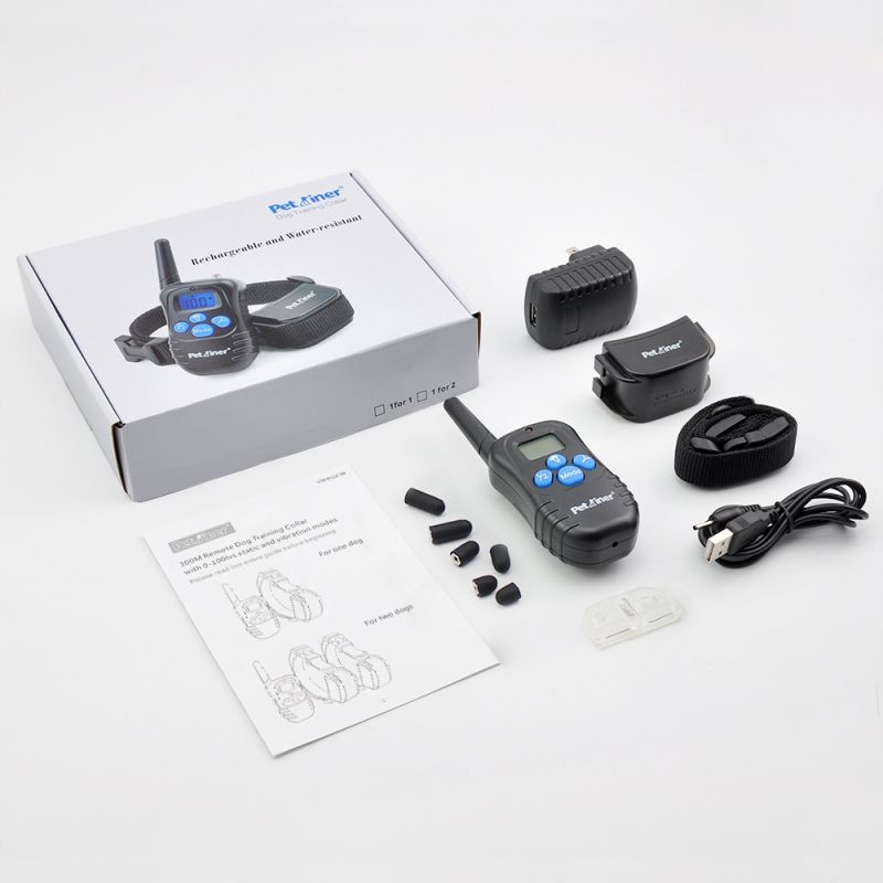 Petrainer 998D afstandsbediening elektrische hondenhalsband met bereik van 300 meter waterdichte oplaadbare trilhalsband