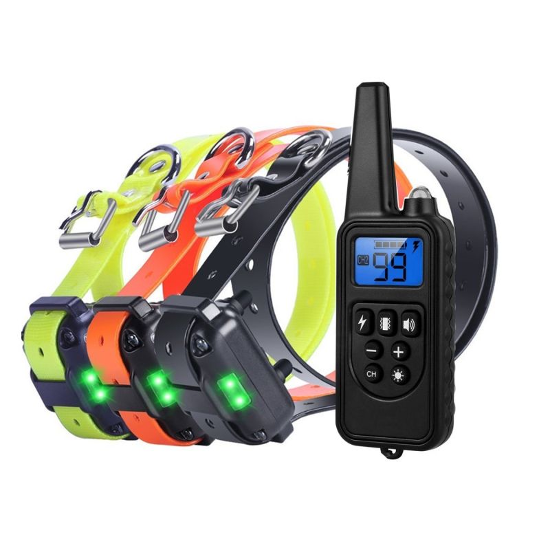800m Elektrische Hondentrainingshalsband met LCD scherm voor humane training waterdicht en oplaadbaar