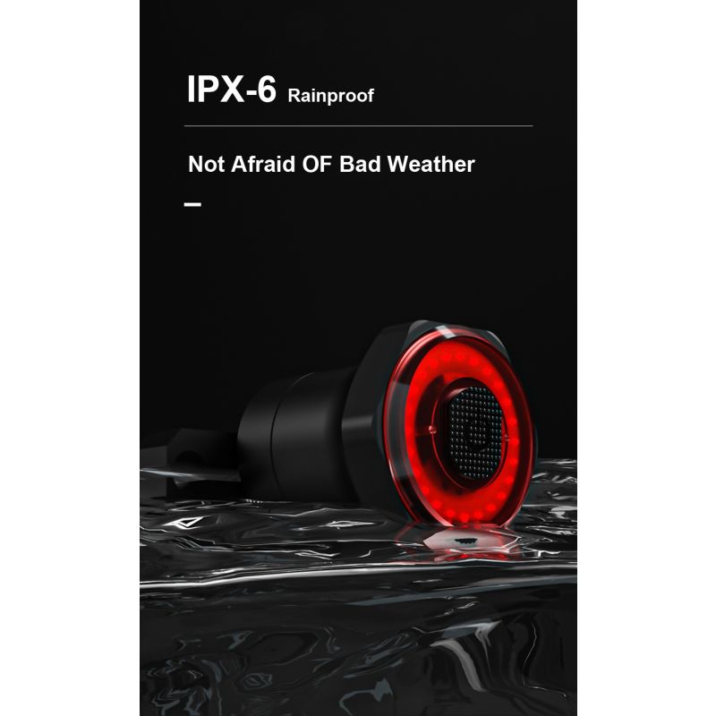Slimme Fiets Achterlicht met Auto Inductie Remmen LED Verlichting IPX6 Waterdicht USB Opladen Veiligheidslicht