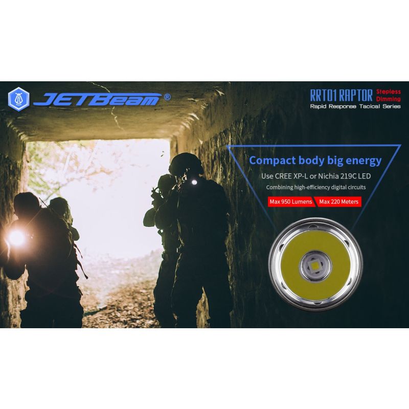 JetBeam Jet-RRT01 XP-L 950 Lumen EDC Zaklamp Heldere LED Duurzaam Outdoor Verlichting Lange Batterijduur