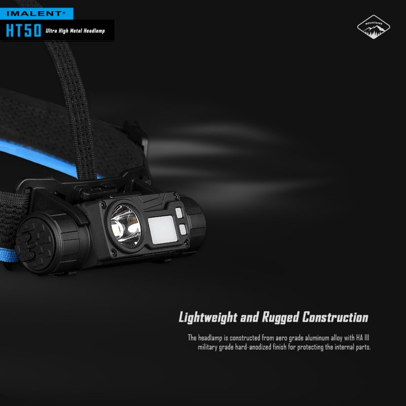 IMALENT HT50 LED-koplamp krachtige koplamp met dubbele lichtbronnen lange looptijd en waterdicht ontwerp