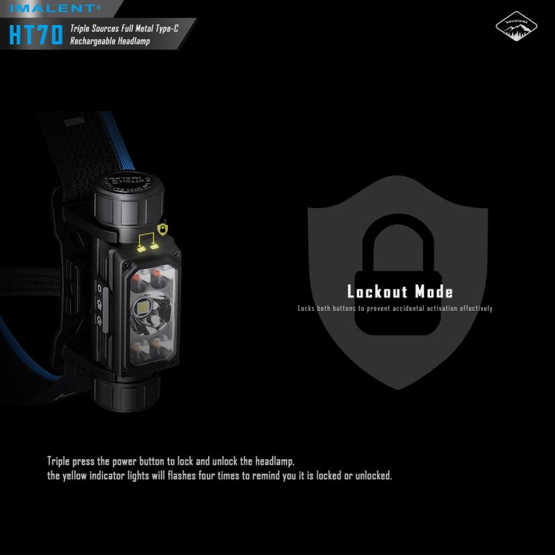 IMALENT HT70 Koplamp Avontuurlijke Drievoudige Lichtbronnen 3500 Lumen Outdoor Verlichting Oplaadbaar Design