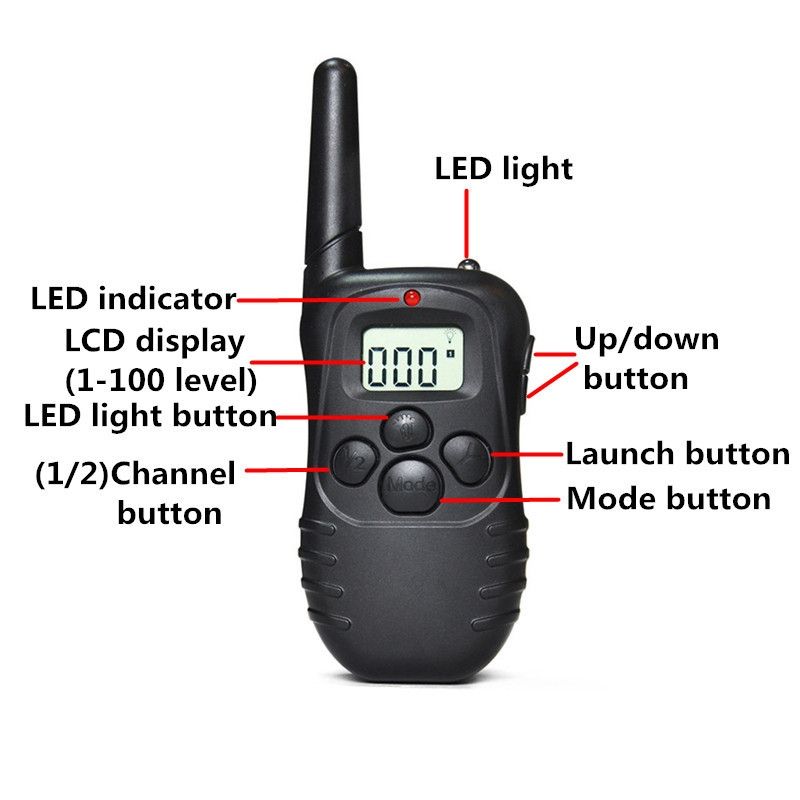 Elektrische Honden Trainingshalsband Waterdichte Afstandsbediening LCD Multifunctionele Hondenkraag Instelbaar