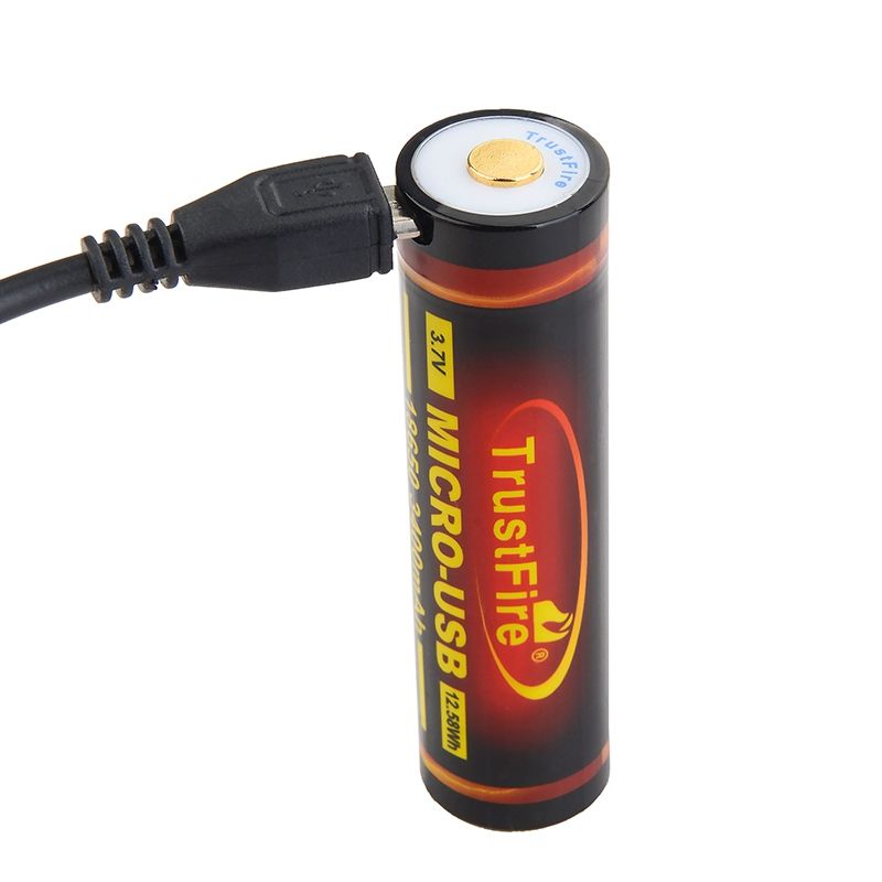 TrustFire 18650 3400mAh 3.7V Micro USB oplaadbare Li-ion batterij milieuvriendelijk voor zaklampen en meer