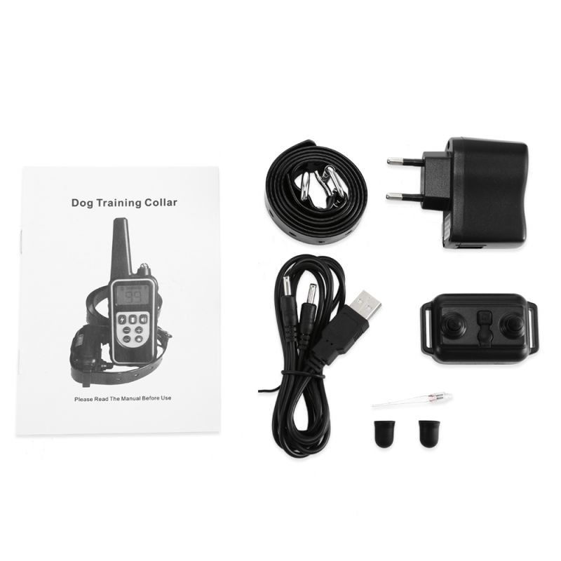 Ontdek de 800m Elektrische Hondentrainingshalsband met LCD-scherm en instelbare niveaus waterdicht en oplaadbaar