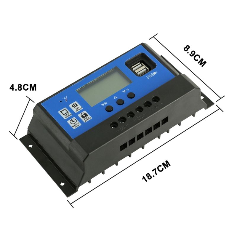 Nieuwe PWM Controller LCD Scherm Zonnepaneel Regelaar 12V 24V Dubbele USB Uitgangen Voor Optimale Energiebeheer