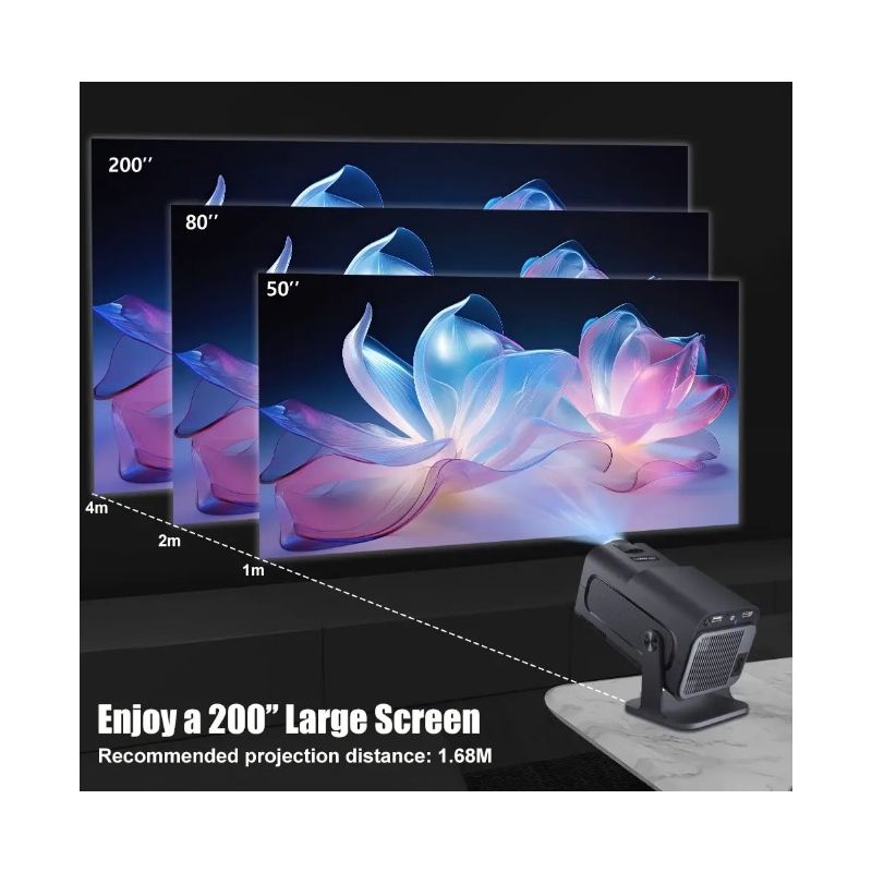 HY320 Android 11 projector 390 ANSI lumen 4K resolutie Dual Wifi6 Bluetooth 5.0 voor thuis en buitenbioscoop