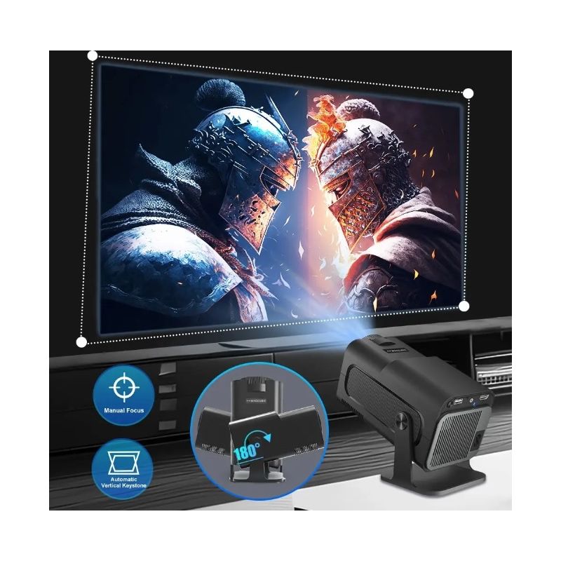 HY320 Android 11 projector 390 ANSI lumen 4K resolutie Dual Wifi6 Bluetooth 5.0 voor thuis en buitenbioscoop