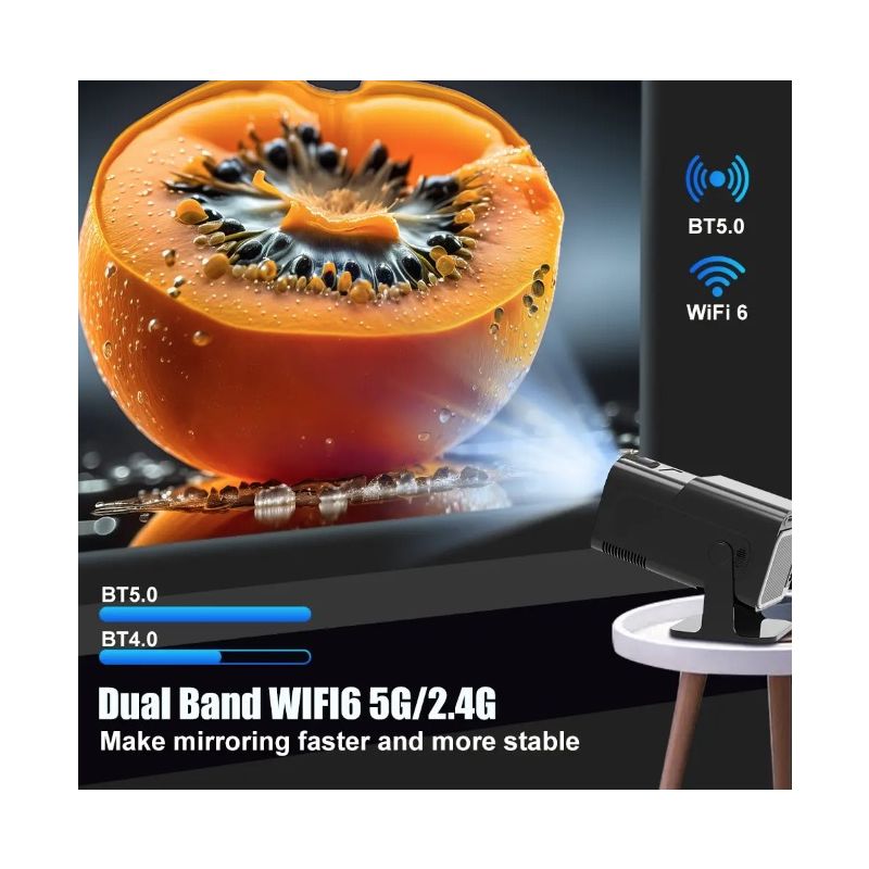 HY320 Android 11 projector 390 ANSI lumen 4K resolutie Dual Wifi6 Bluetooth 5.0 voor thuis en buitenbioscoop