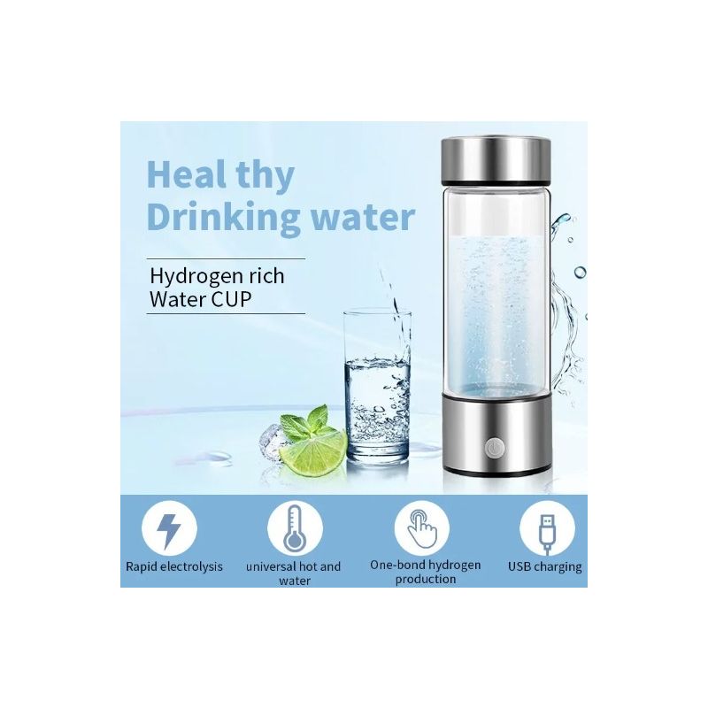 Draagbare Waterstof Generator Waterbeker Ionisator 420ml Gezondheid Antioxidant Hoog Borosilicaatglas
