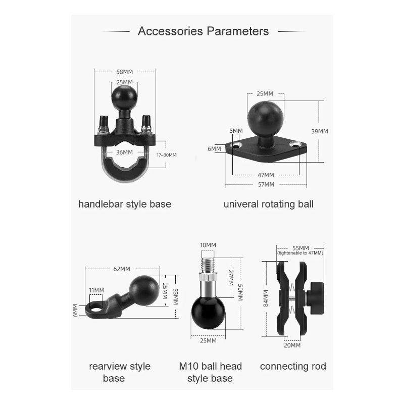 ROCKBROS Telefoonhouder Aluminium Draaibare en Verstelbare Motorfietstelefoonhouder met Siliconen Schokabsorptie