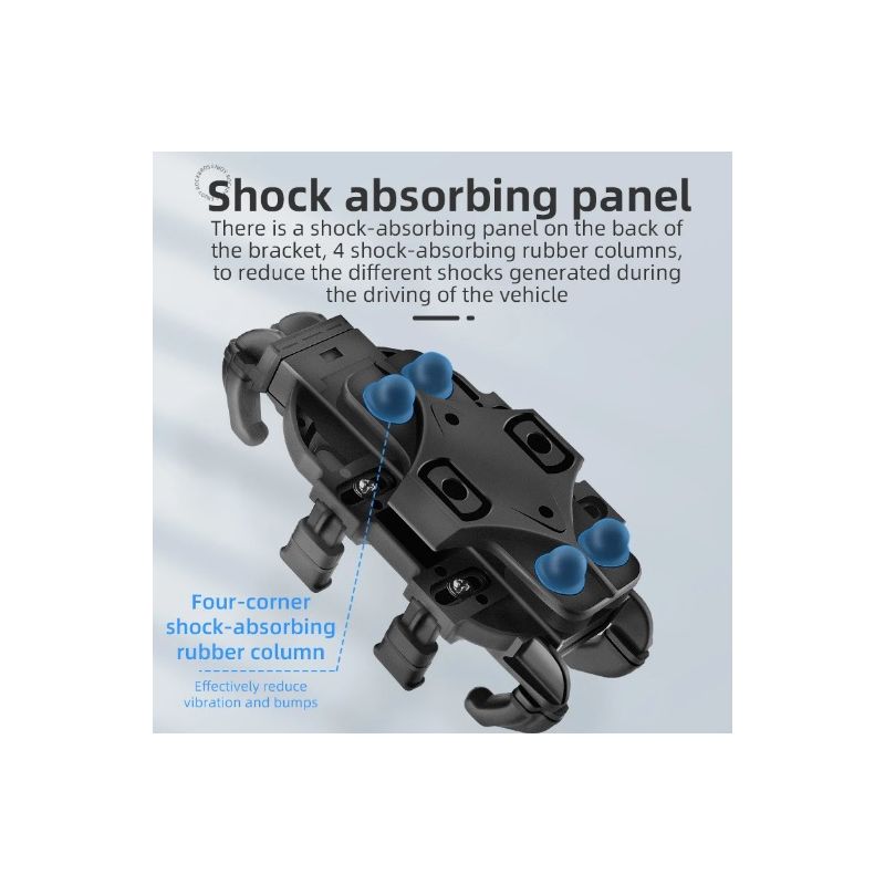 ROCKBROS Telefoonhouder Aluminium Draaibare en Verstelbare Motorfietstelefoonhouder met Siliconen Schokabsorptie