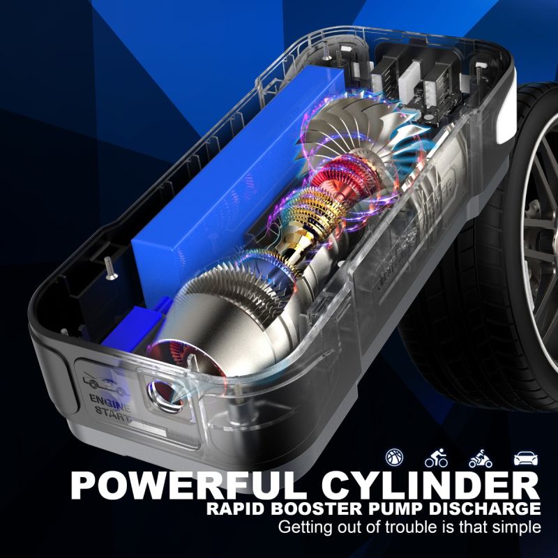 Ontdek de veelzijdige Jump Starter Power Bank draagbare oplader 8000mAh lithium-ion voor Auto Starten en noodverlichting