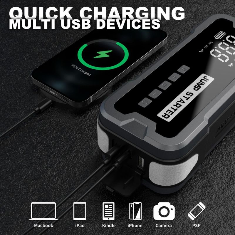 Ontdek de veelzijdige Jump Starter Power Bank draagbare oplader 8000mAh lithium-ion voor Auto Starten en noodverlichting